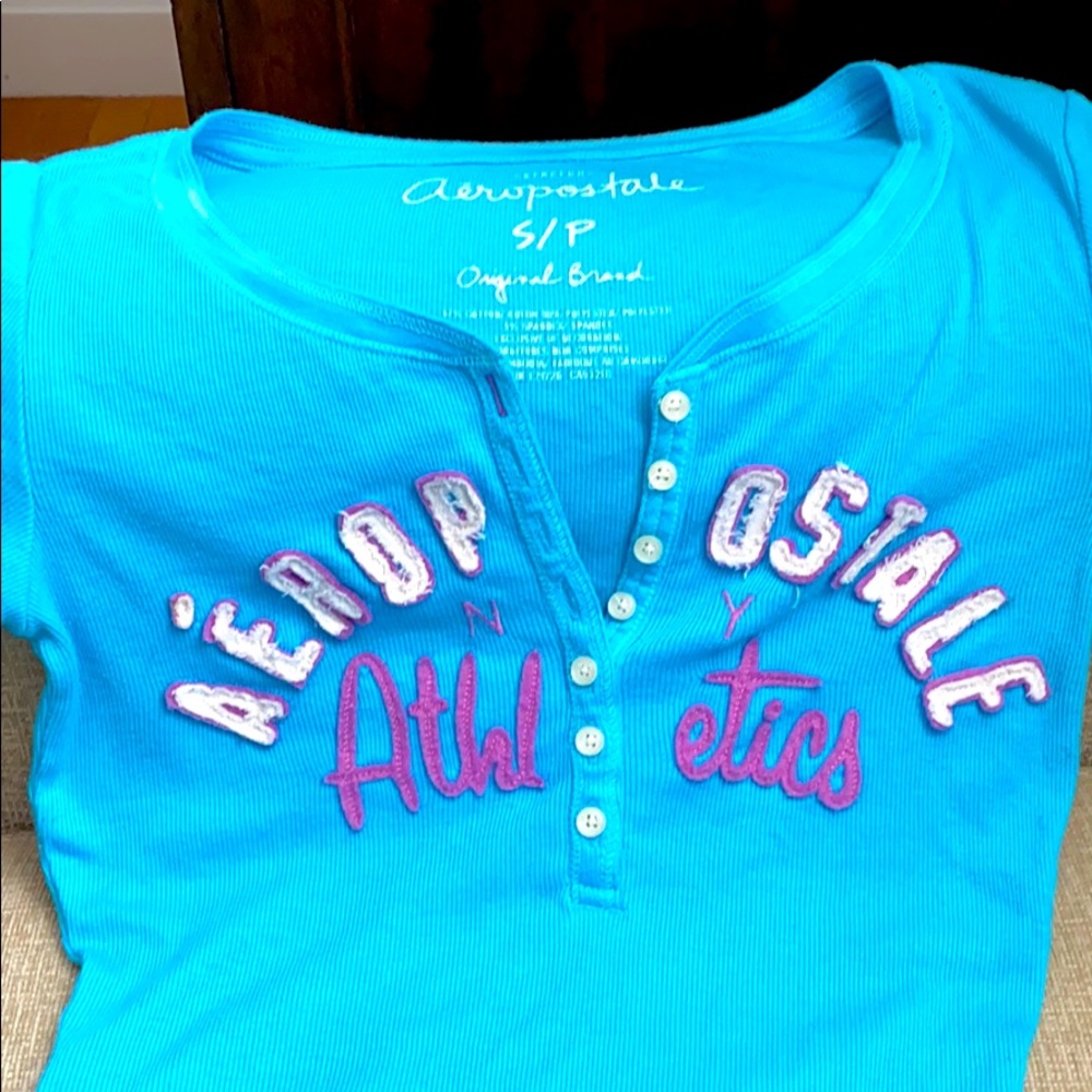 Small Aeropostale ribbed t-shirt Aqua $5